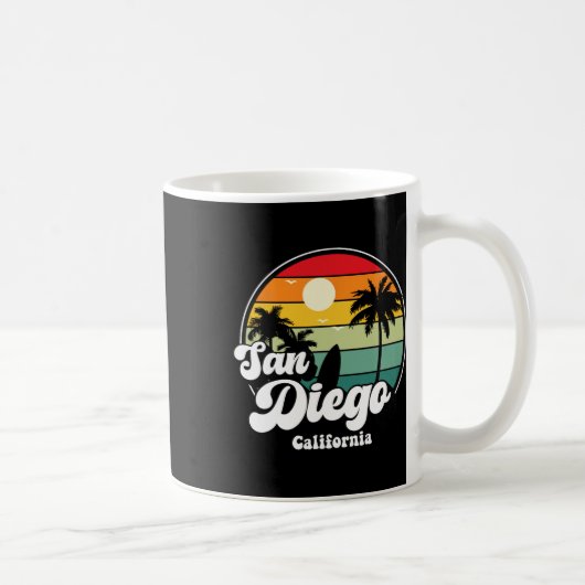 San Diego Beach California Surfing Surfer Souvenir コーヒーマグカップ (右)