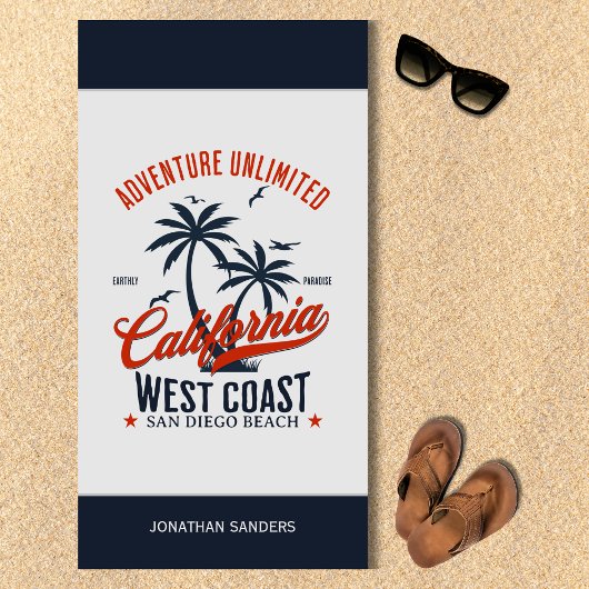 San Diego California Beach Funny ビーチタオル