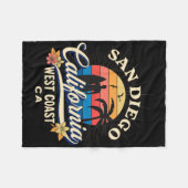 San Diego California Beach Surf Summer Vacation Vi フリースブランケット (正面(横))