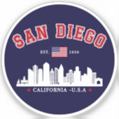 San Diego California Modern City シール (正面)