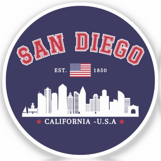 San Diego California Modern City シール (正面)