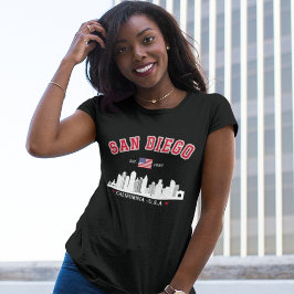 San Diego California Modern Skyline City Tシャツ