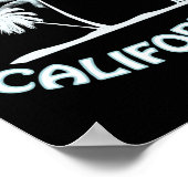 San Diego California Retro Surfing Beach Surf Girl ポスター (角)