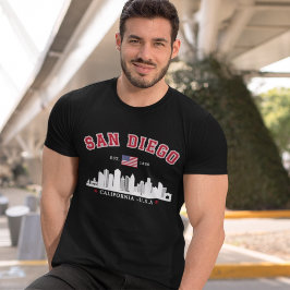 San Diego California Skyline West Coast Vibes Tシャツ