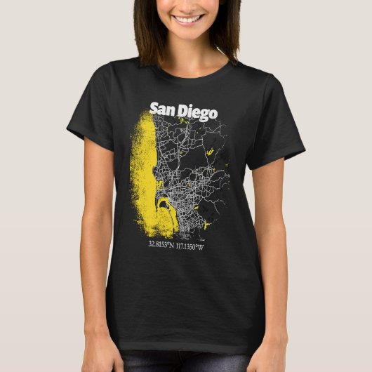 San Diego California Street Map Hometown Pride Sou Tシャツ (正面)