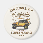 San Diego California Surfer Paradise マグネット (正面)