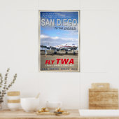 San Diego California TWA Airlines New Original ポスター (キッチン)
