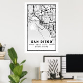 San Diego California USA Cities Travel City Map ポスター (ホームオフィス)