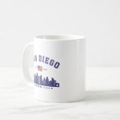 San Diego Downtown Skyline Cali Dreaming コーヒーマグカップ (正面左)