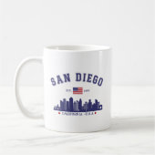 San Diego Downtown Skyline Cali Dreaming コーヒーマグカップ (左)
