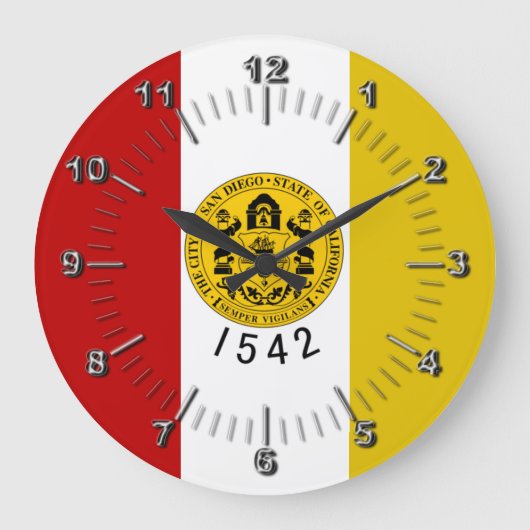 San Diego flag Large Clock ラージ壁時計 (正面)