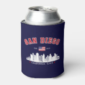 San Diego Skyline Golden State Style 缶クーラー (缶正面)