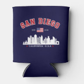 San Diego Skyline Golden State Style 缶クーラー (正面)