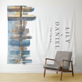 San Diego Skyline Wedding Photo Backdrop タペストリー (インサイチュ(横))