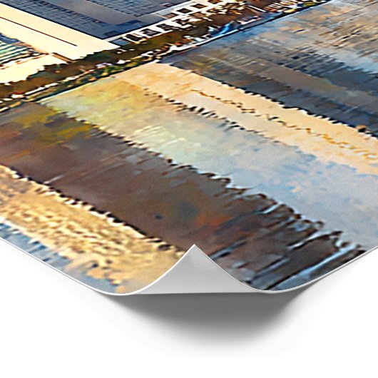 San Diego Skyline Wedding Welcome Sign ポスター (角)