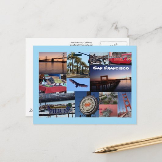 San Franciscoフォトコラージポストカード ポストカード (正面/裏面インサイチュ)