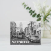 San Franciscoヴィンテージ白黒写真 ポストカード (スタンド正面)