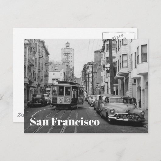 San Franciscoヴィンテージ白黒写真 ポストカード (正面/裏面)