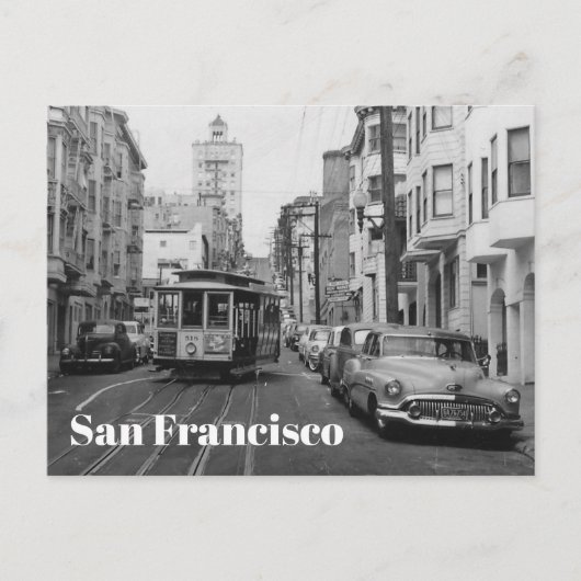 San Franciscoヴィンテージ白黒写真 ポストカード (正面)