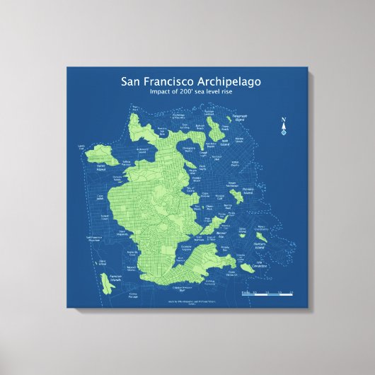 San Francisco-24"x24",canvasの水中通り キャンバスプリント (正面)