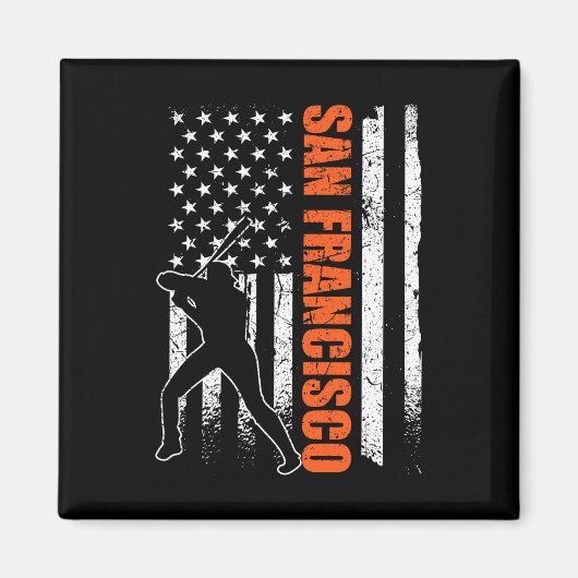 San Francisco Baseball Flag Usa Vintage Patriotic マグネット (正面)