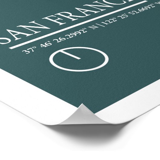 San Francisco Bay Map ポスター (角)