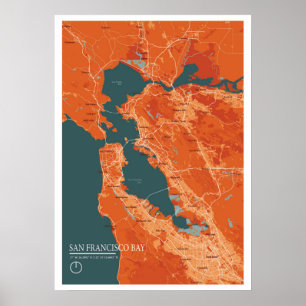 San Francisco Bay Map ポスター