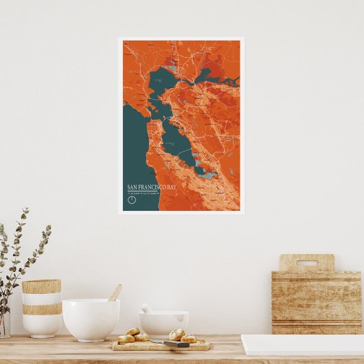San Francisco Bay Map ポスター (キッチン)