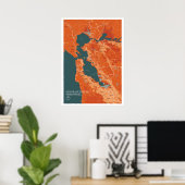 San Francisco Bay Map ポスター (ホームオフィス)