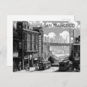 San Francisco Black and White Travel postcard ポストカード (正面/裏面)