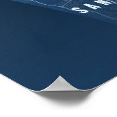 San Francisco Blue Print Map Wallart Poster Gift ポスター (角)