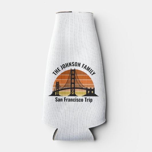 San Francisco Bridge Sunset Custom Souvenir ボトルクーラー (正面)