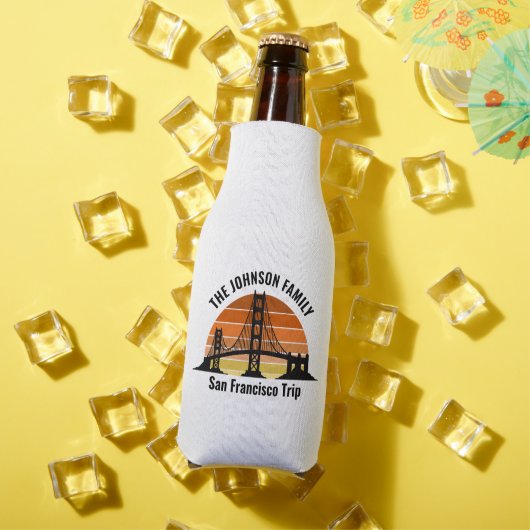 San Francisco Bridge Sunset Custom Souvenir ボトルクーラー (インサイチュ 夏)