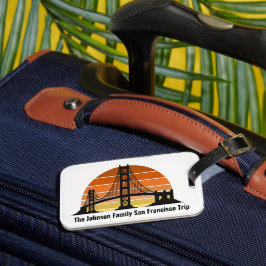 San Francisco Bridge Sunset Custom Vacation ラゲッジタグ