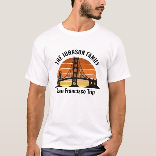 San Francisco Bridge Sunset Custom Vacation Tシャツ (正面)