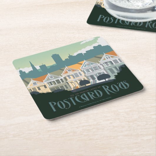 San Francisco, CA – はがき行 スクエアペーパーコースター (アングル)