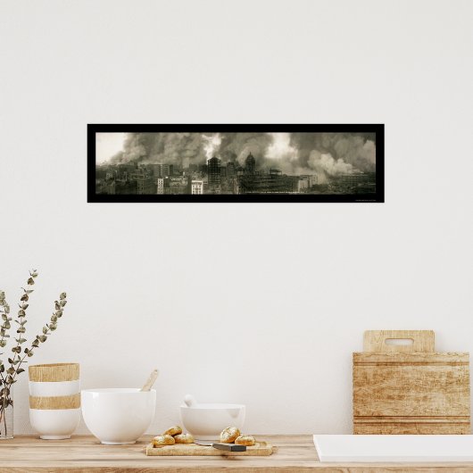 San Francisco CA Burning Photo 1906b ポスター (キッチン)