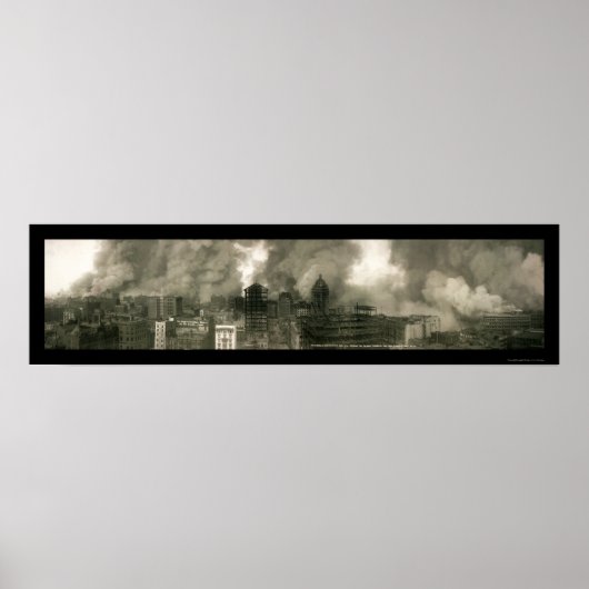 San Francisco CA Burning Photo 1906b ポスター (正面)