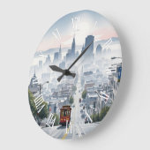 San Francisco Cable Car ラージ壁時計 (傾斜)