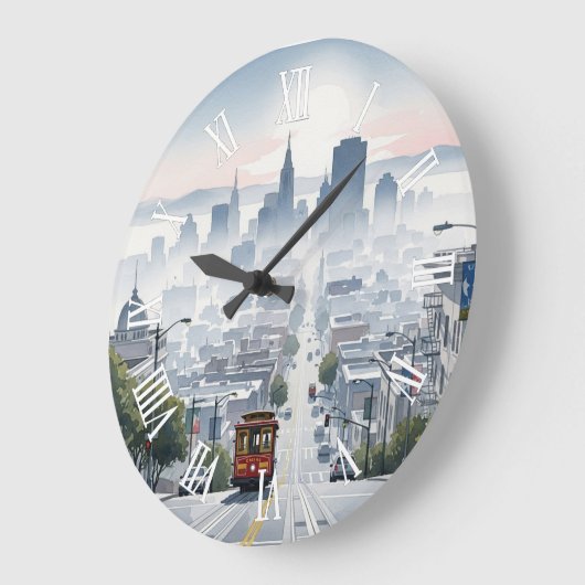San Francisco Cable Car ラージ壁時計 (傾斜)