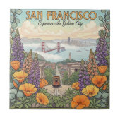 San Francisco Cable Car Postcard タイル (正面)
