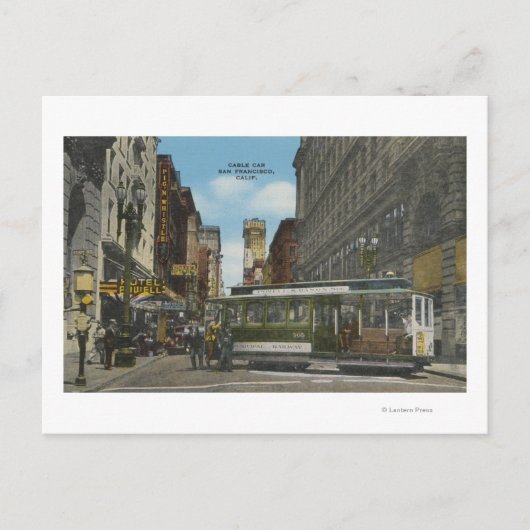 San Francisco、CACable Car Reターンアラウンドビュー ポストカード (正面)