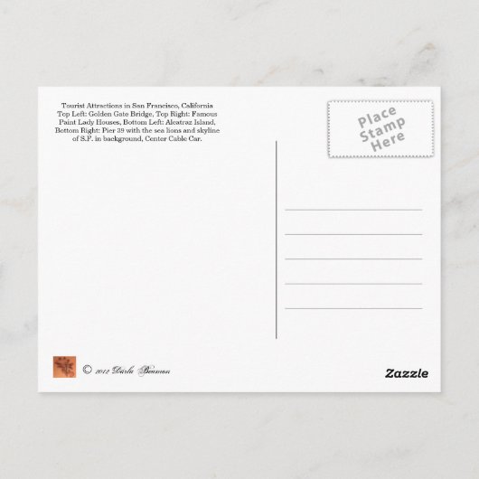 San Francisco California ポストカード (裏面)