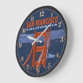 San Francisco California Golden Gate Bridge ラージ壁時計 (傾斜)