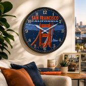 San Francisco California Golden Gate Bridge ラージ壁時計