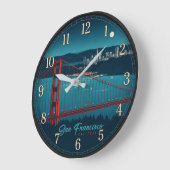 San Francisco California Golden Gate Bridge ラージ壁時計 (傾斜)