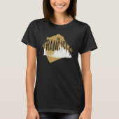 San Francisco California Skyline Silhouette Outlin Tシャツ (正面)