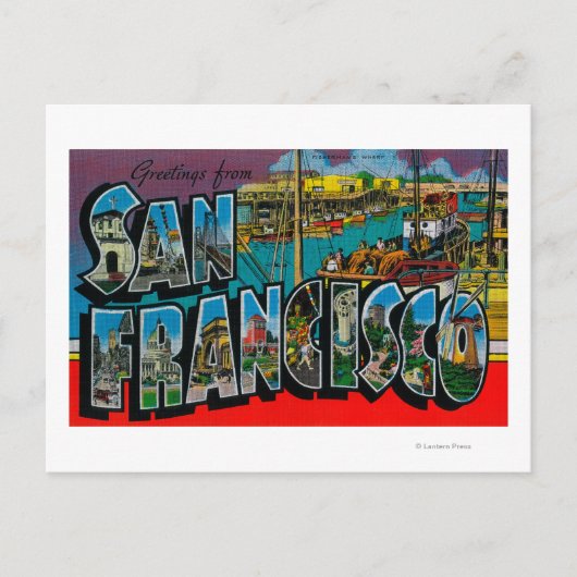 San Francisco, CaliforniaLarge Letter Scenes ポストカード (正面)