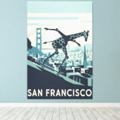 San Francisco canvas print styled in WPA art キャンバスプリント (インサイチュ (ウッドフロア))