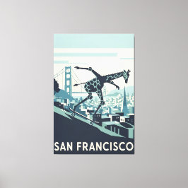 San Francisco canvas print styled in WPA art キャンバスプリント